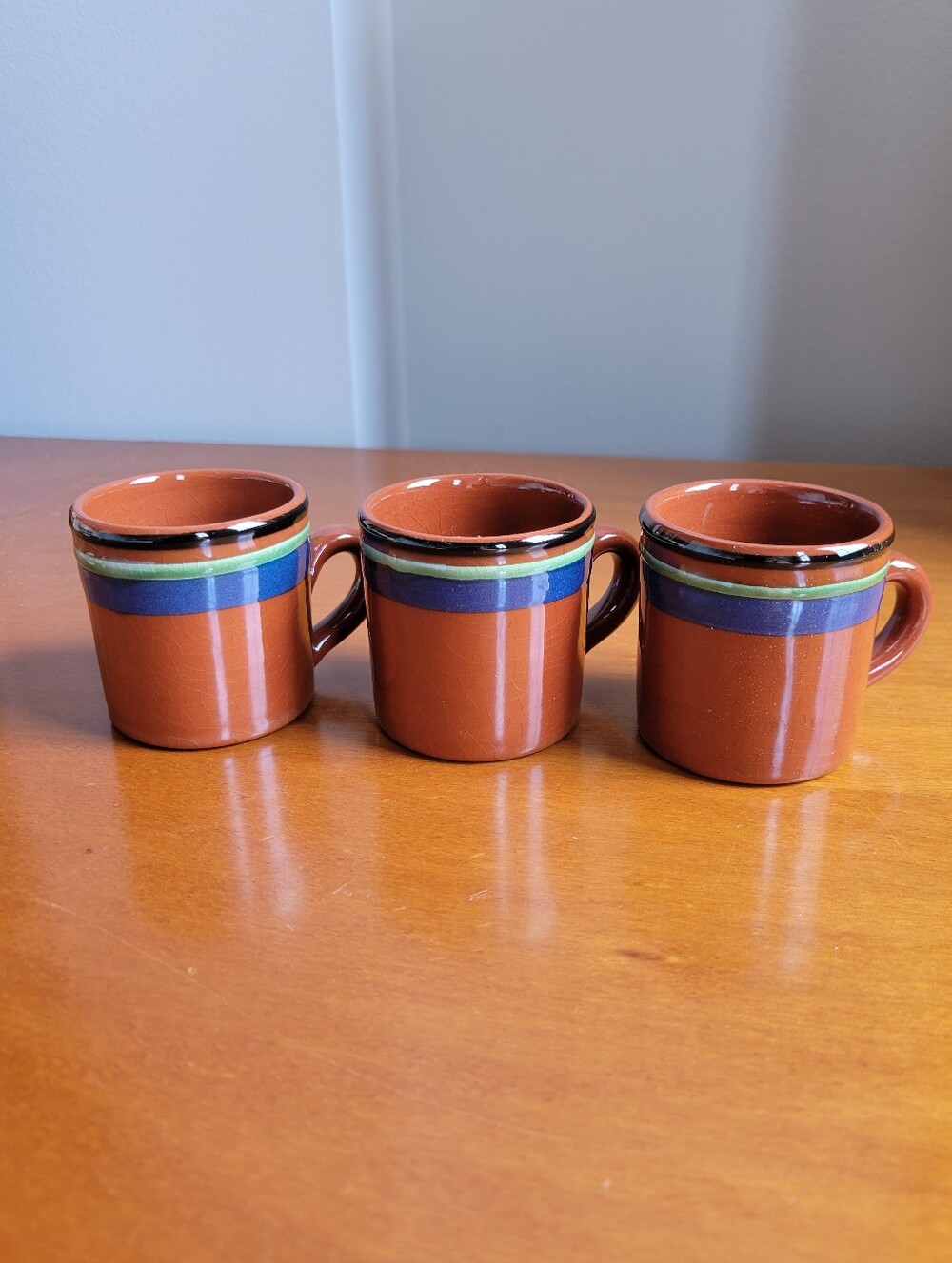 Vintage Nittsjo Keramik Sweden Espresso Mugs - Set of 3 - 5oz Demitasse